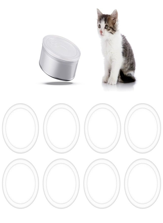 Ajcotahm 8 PCS Dog Food Can Covers Lids, 75 mm Reusable Pet Food Can Covers, Plastic Transparent Tight Seal Lids for Dog Cat Foods Saver for Canned Goods - Image 1